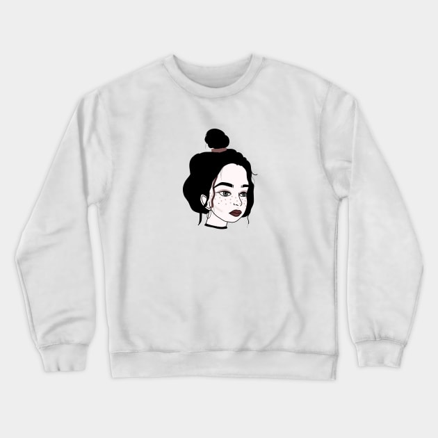 girl with freckles Crewneck Sweatshirt by ventumpluviam